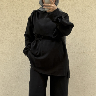Drape Yaka Bluz Takım
