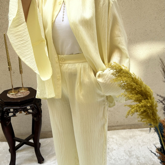 Oversize Çizgili Takım