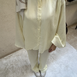Oversize Çizgili Takım