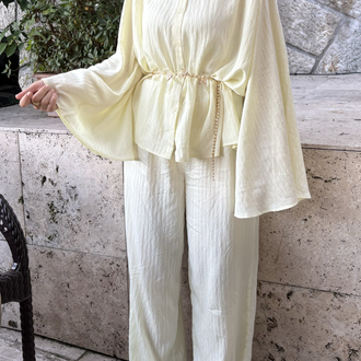 Oversize Çizgili Takım