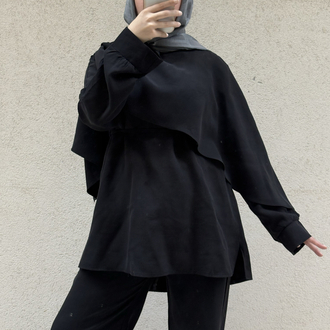 Drape Yaka Bluz Takım