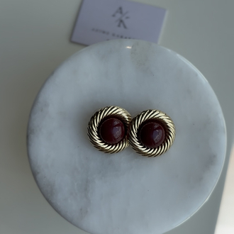 Vintage bordo küpe 