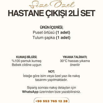Hastane Çıkışı 2’li Set – %100 Pamuk Müslin | İsme Özel Tasarım