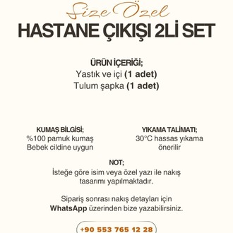 Hastane Çıkışı 2’li Set – %100 Pamuk Müslin | İsme Özel Tasarım