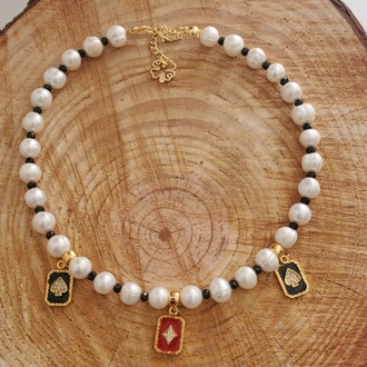 Fısıltı İnci ve Spinel Takı Seti