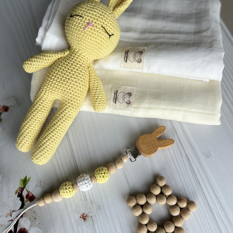 Soft sarı tavşan hediye seti
