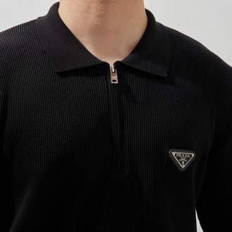 PRADA Polo Yaka T-Shirt Black