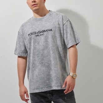 DOLCE & GABBANA Yıkamalı T-Shirt Gray