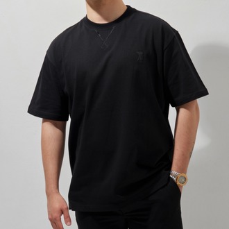 AMİ Nakışlı T-Shirt Black