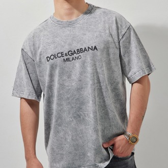 DOLCE & GABBANA Yıkamalı T-Shirt Gray