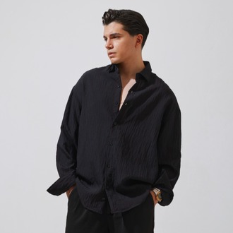 Babylon Paris Oversize Çizgili Gömlek - Black