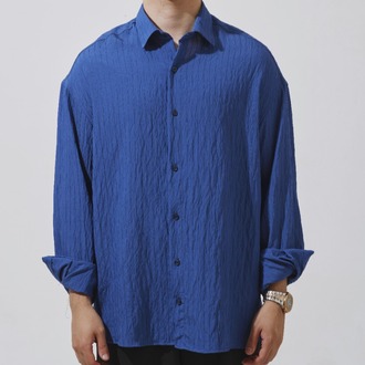Babylon Paris Oversize Çizgili Gömlek - Navy Blue