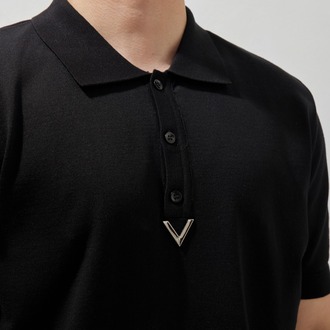 A+ VALENTINO Polo Yaka T-Shirt Black