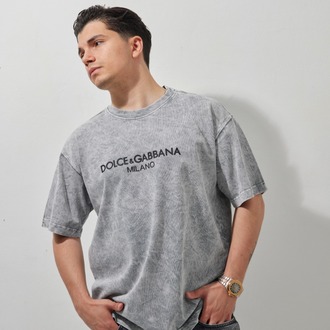 DOLCE & GABBANA Yıkamalı T-Shirt Gray