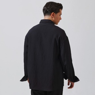 Babylon Paris Oversize Çizgili Gömlek - Black