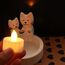 Beyaz Üşüyen Kedi Mumluk Dekor Ürünü Hediye Hediyelik Kedili Sevimli Kedi