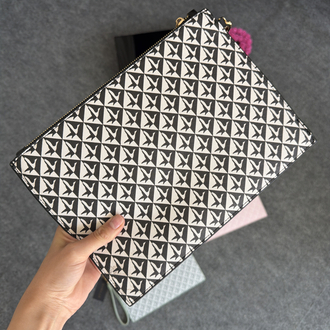 BYMN Monogram Logo Desenli Clutch/El Portföyü