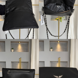 Zadig Clutch Medium- Boncuklu / Havyar Desen Deri