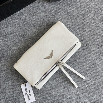 Zadig Clutch Medium- Boncuklu / Havyar Desen Deri