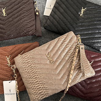 YsL - Yılan Derisi Desen Portföy/Clutch