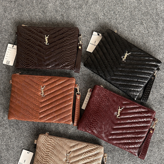 YsL - Yılan Derisi Desen Portföy/Clutch