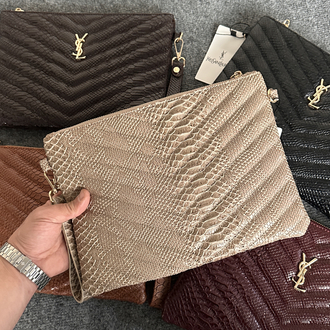 YsL - Yılan Derisi Desen Portföy/Clutch