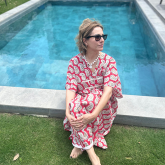 Hint kumaşı kaftan elbise