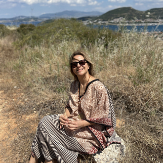 Hint kumaşı kaftan elbise