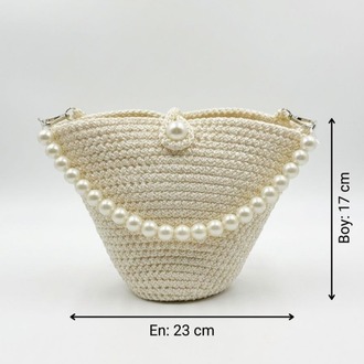 Pearl Hasır El ve Omuz Çantası
