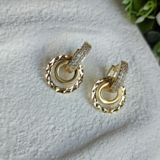 14K Altın Kaplama Kesme Model Küpe