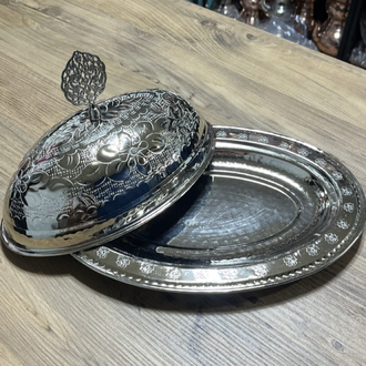 Kabartma Nakışlı Kayık Sahan 30 cm 