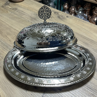 Kabartma Nakışlı Kayık Sahan 30 cm 