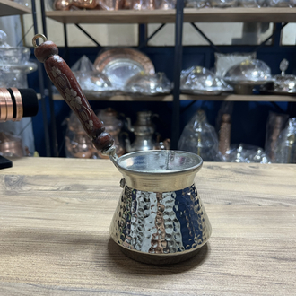 Dövme Bakır Nikelli Cezve No:2