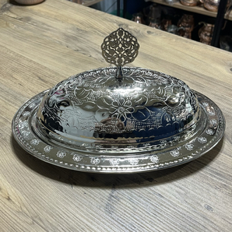 Kabartma Nakışlı Kayık Sahan 30 cm 