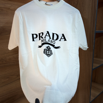 BEYAZ PRADA PREMIUM TRİKO T - SHIRT
