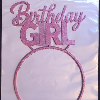Birthday girl yeni tasarımlı pembe simli taç