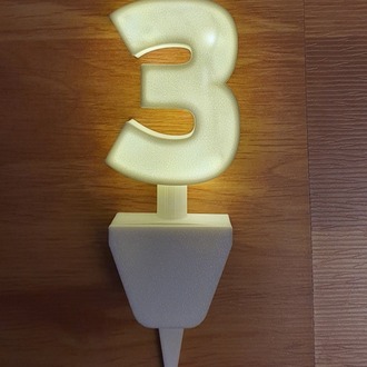3 yaş ışıklı pasta süsü sarı ışıklı 