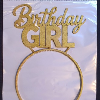 Birthday girl yeni tasarımlı altın simli taç