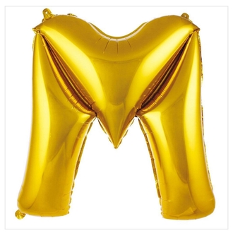 M Harfi Folyo Balon 40'inç (100 Cm) 34" (76Cm) 16"(36Cm)
