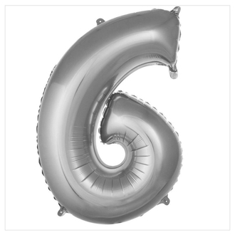 6 Rakam Folyo Balon 40'inç (100 Cm) 34" (76Cm) 16"(36Cm)
