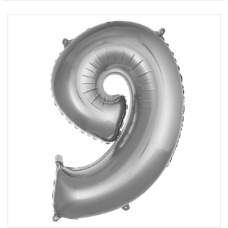 9 Rakam Folyo Balon 40'inç (100 Cm) 34" (76Cm) 16"(36Cm)