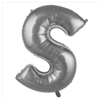 S Harfi Folyo Balon 40'inç (100 Cm) 34" (76Cm) 16"(36Cm)