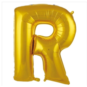 R Harfi Folyo Balon 40'inç (100 Cm) 34" (76Cm) 16"(36Cm)