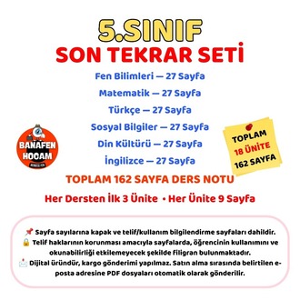 5.SINIF SON TEKRAR SETİ - İLK 3 ÜNİTE - DİJİTAL ÜRÜN PDF