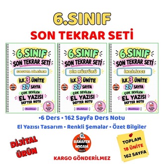 6.SINIF SON TEKRAR SETİ - İLK 3 ÜNİTE - DİJİTAL ÜRÜN PDF