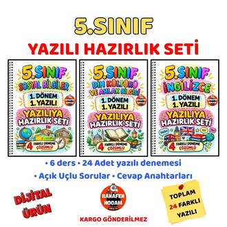 5.SINIF 1.DÖNEM 1.YAZILIYA HAZIRLIK SETİ - DİJİTAL ÜRÜN PDF