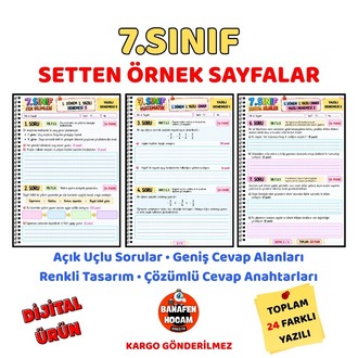 7.SINIF 1.DÖNEM 1.YAZILIYA HAZIRLIK SETİ - DİJİTAL ÜRÜN PDF