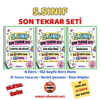 5.SINIF SON TEKRAR SETİ - İLK 3 ÜNİTE - DİJİTAL ÜRÜN PDF