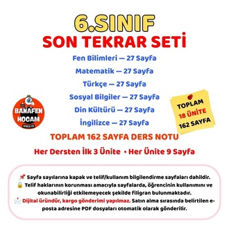 6.SINIF SON TEKRAR SETİ - İLK 3 ÜNİTE - DİJİTAL ÜRÜN PDF