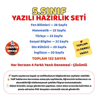 5.SINIF 1.DÖNEM 1.YAZILIYA HAZIRLIK SETİ - DİJİTAL ÜRÜN PDF